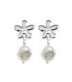 Earrings, jasmine pearl