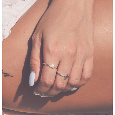 anillo corazon en plata