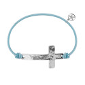 Pulsera Cruz Plata Hilo