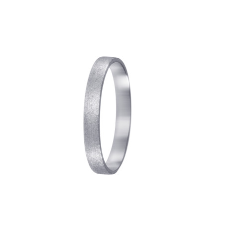 Alianza Oro blanco Plana satinada 3mm – Alianzas de oro blanco