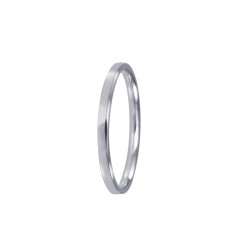 Alianza oro blanco, plana 2mm