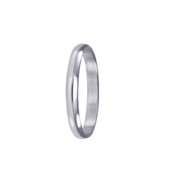 Alianza oro blanco, media caña 3mm