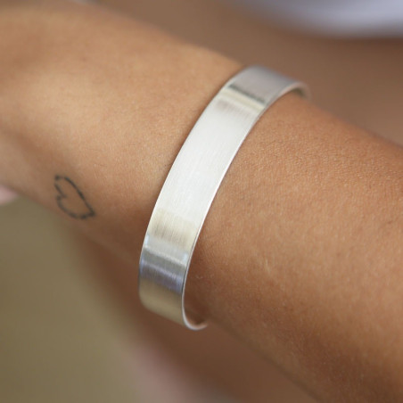Pulsera plata lisa satinada