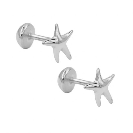 Silver starfish cufflinks.