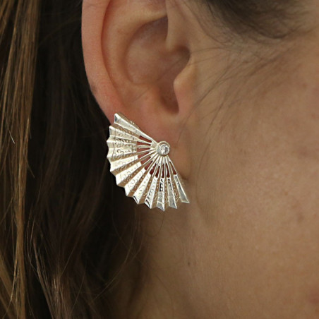 Silver earrings fans