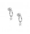 Earrings silver hoops stars