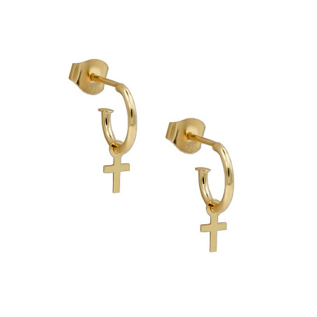Gold plated cross earrings