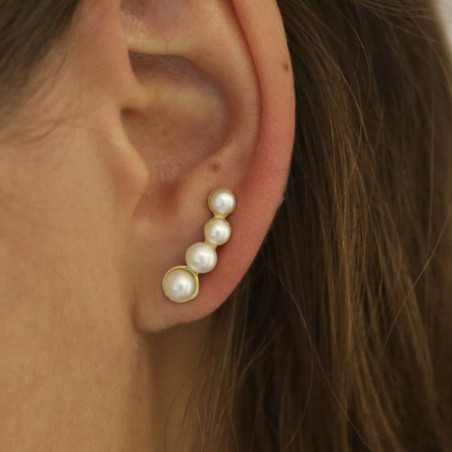 golden pearl earrings