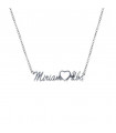 Personalized Name and Heart Necklace Silver