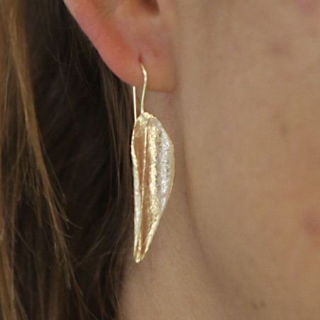 Gold plated leaf earrings