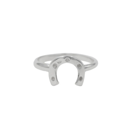 Anillo herradura plata