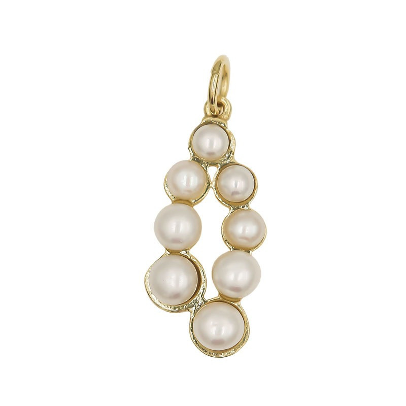 Colgante perlas dorado