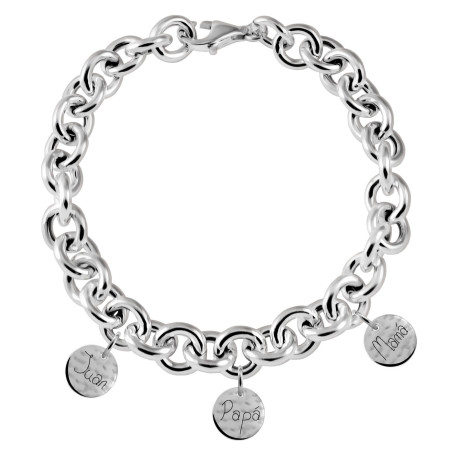 Bracelet with personalized name medals