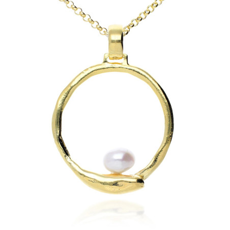 Colgante dorado perla