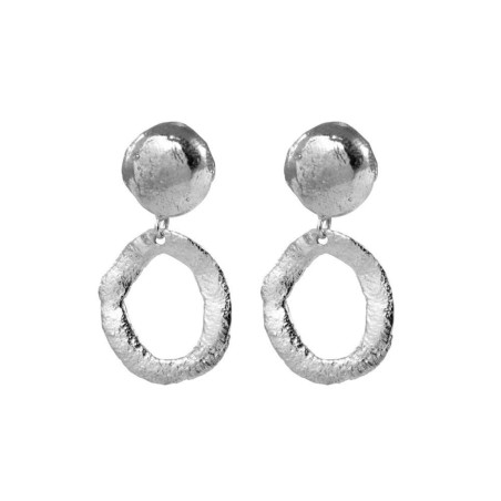 Pendiente plata cera circulo