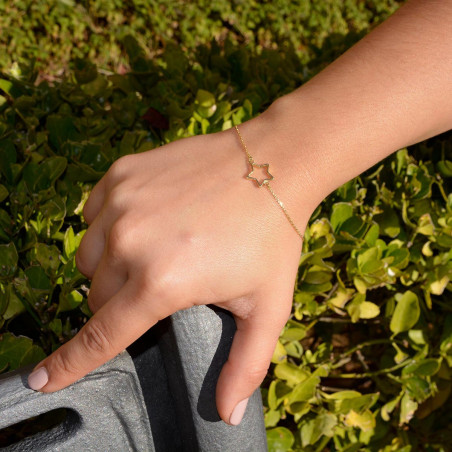 Pulsera estrellas oro de ley