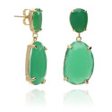 Pendientes colgantes en dorado verdes