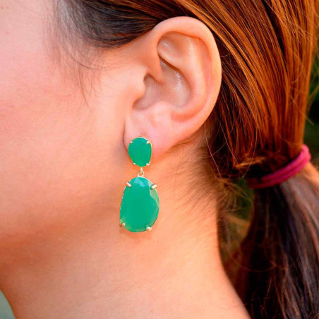 Green gold pendant earrings