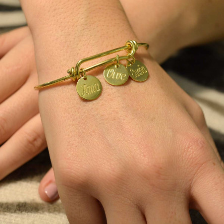 Pulsera personalizable nombres chapada en oro