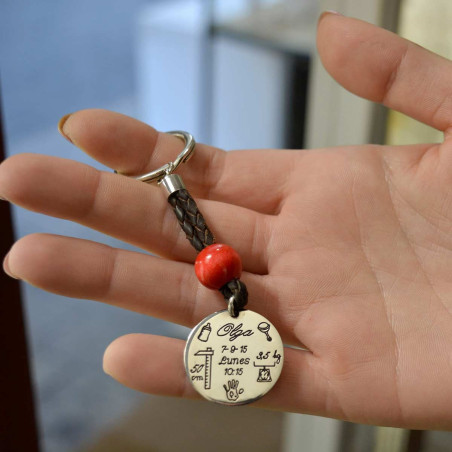 Personalized baby birth keychain