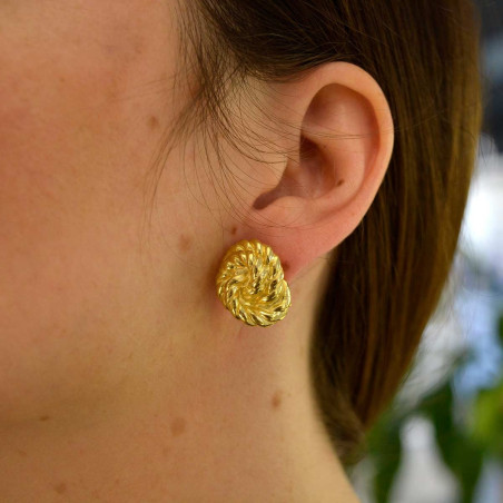 Pendientes mujer nudos de cuerda dorado