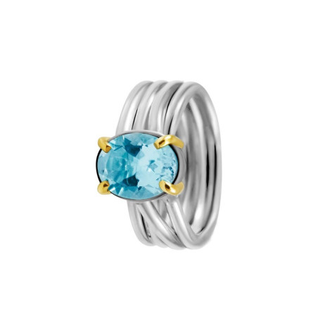 Anillo plata con topacio