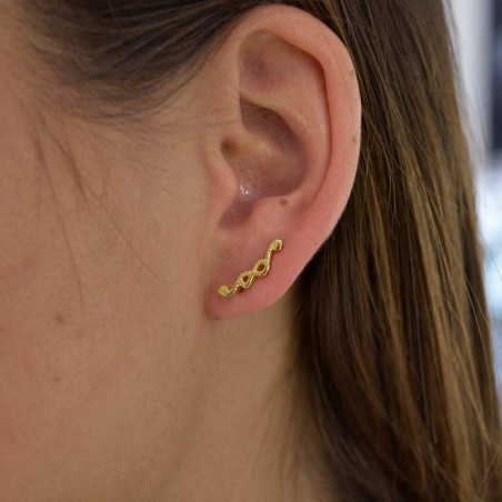 Golden knots climbing earring