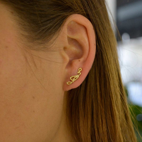 Climbing earrings rope gold bath