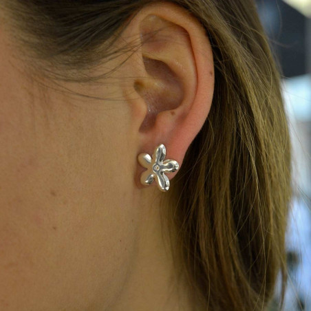 Silver jasmine earrings