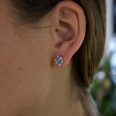 Pendientes circonita con garras. – Pendientes de plata – vista 2
