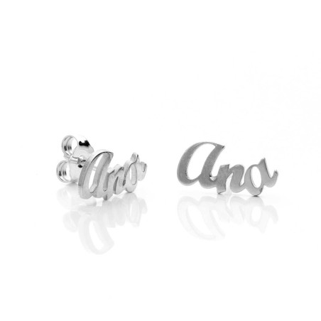 Silver name earrings