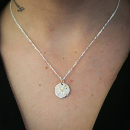 Silver Pendant with Initial