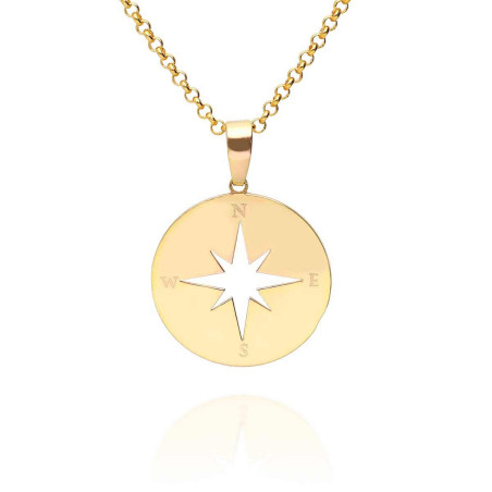 Colgante rosa de los vientos dorado