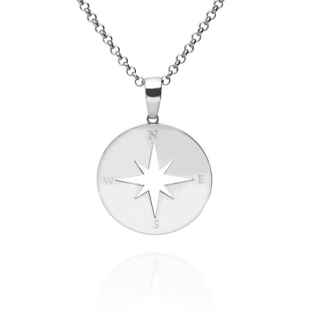 Colgante rosa de los vientos de plata