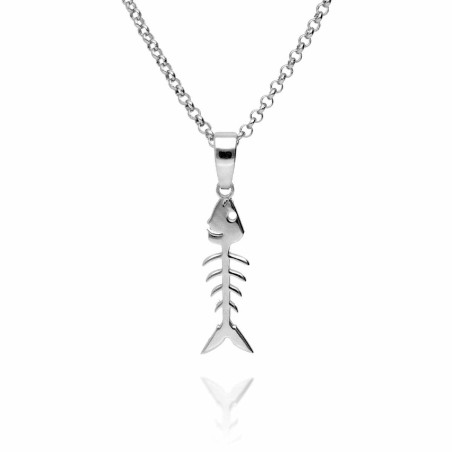 Fishbone pendant in sterling silver