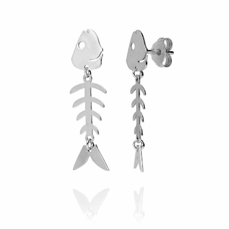 Fishbone pendant in sterling silver