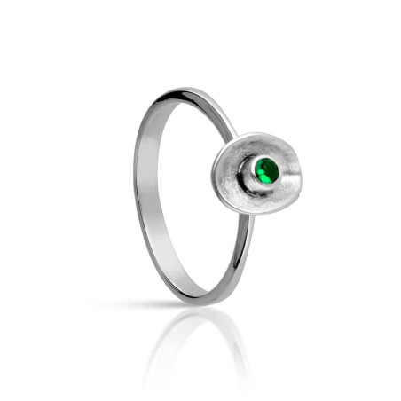 Silver lily ring