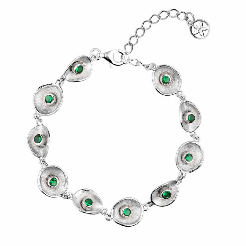 Silver lily bracelet