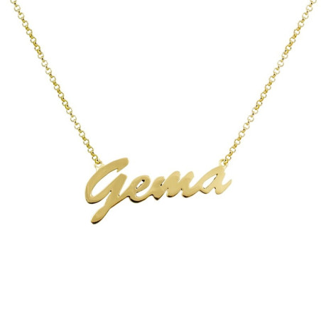 Collar con nombre dorado
