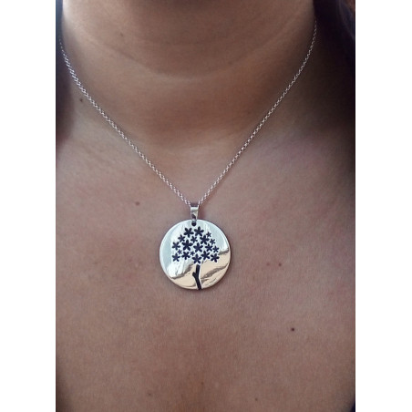 Sterling Silver Pendant with Biznaga Engraving