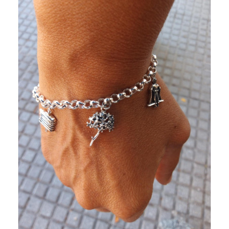 Malaga silver bracelet with charms