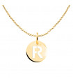 Gold Initial Medal Pendant