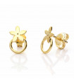 Gold Jasmine and Hoop Earrings