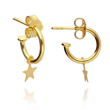 Pendientes aros con estrella