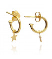 Hoops Earrings with Gold Stars