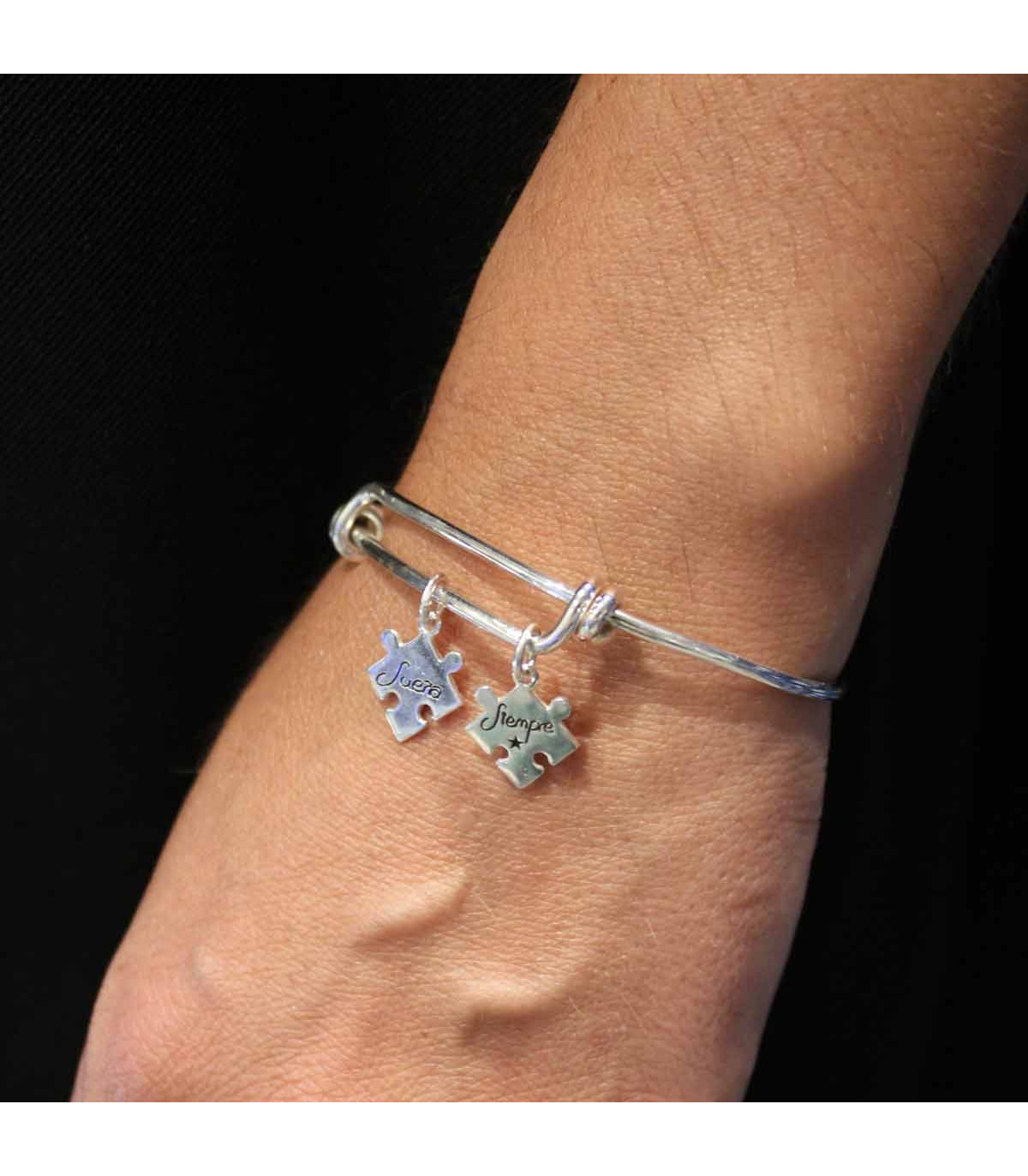 Amazon.com: Puzzle piece cord bracelet, puzzle piece charm bracelet,  adjustable bracelet, charm bracelet, personalized bracelet, initial,  monogram : Handmade Products