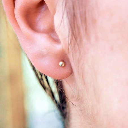 Gold ball earring
