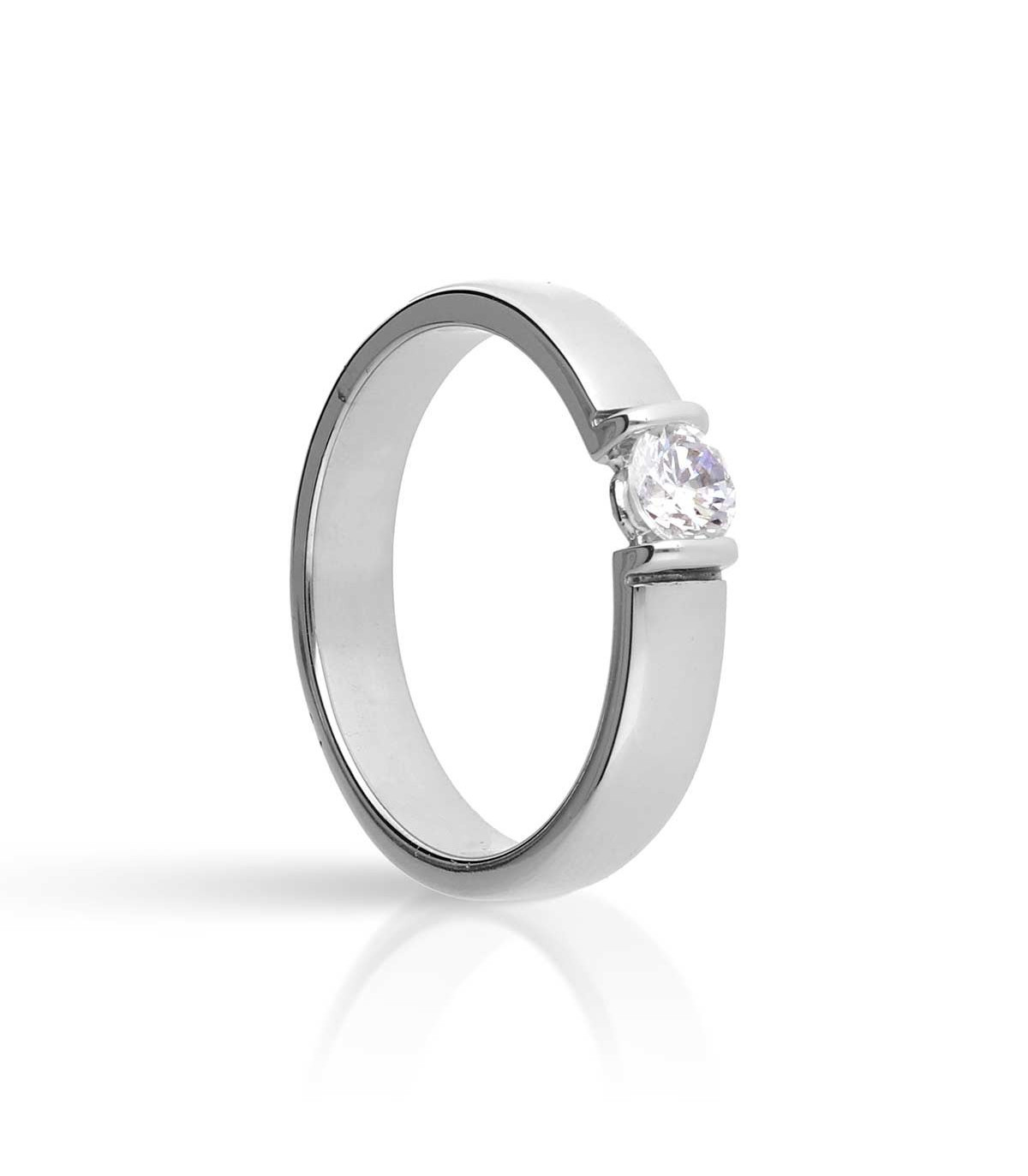 Anillo pedida en oro blanco para Mujer Hago