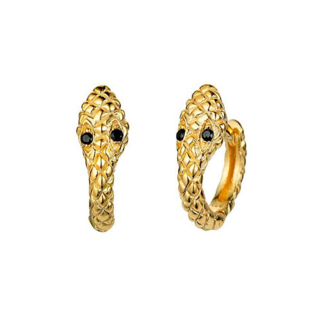 Golden snake hoop earrings