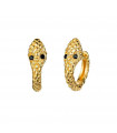 Golden Hoop Snake Earrings